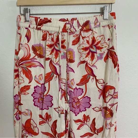 Laundry By Shelli Segal Linen Blend Floral Wide Leg Pants Womens S Colorful - Picture 7 of 16